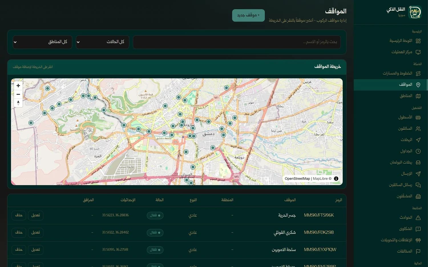 المواقف والمحطات