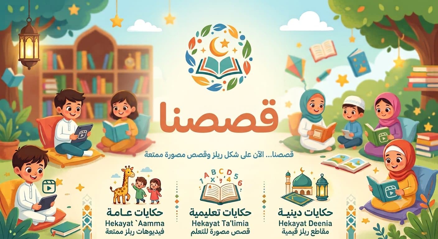 تصميم فيديو ريلز 3D للأطفال (قصص، تعليمي، ديني)