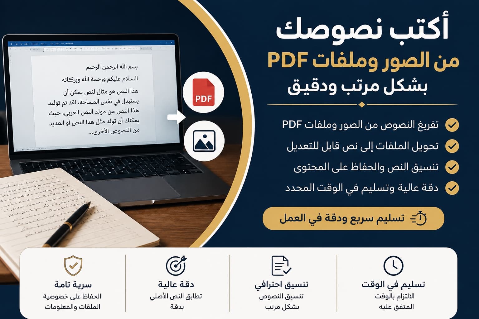 تفريغ الصوتيات وتحويلها إلى نصوص ب دقة عالية