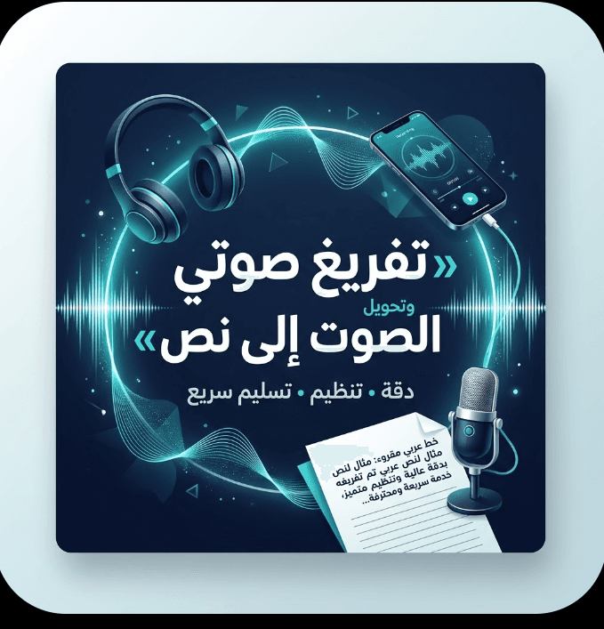 تفريغ الملفات الصوتية وتحويلها إلى نص عربي بدقة