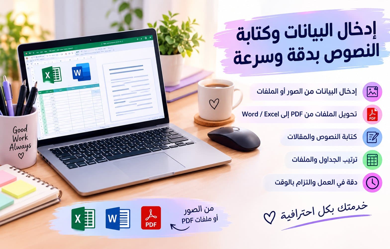 أدخال البيانات وكتابة النص بدقة وسرعة
