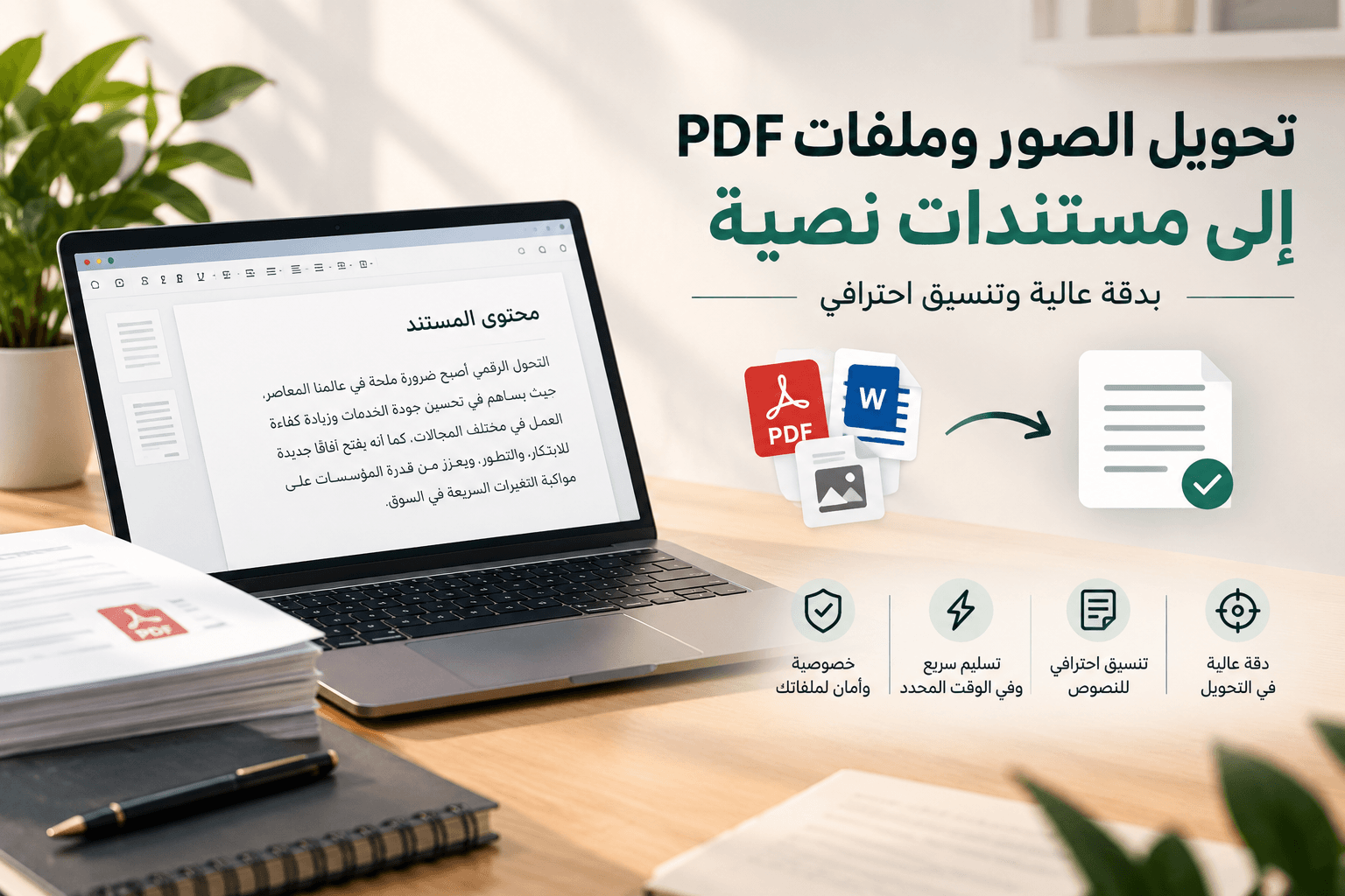 تحويل الصور وملفات PDF إلى مستندات نصية منسقة بدقة