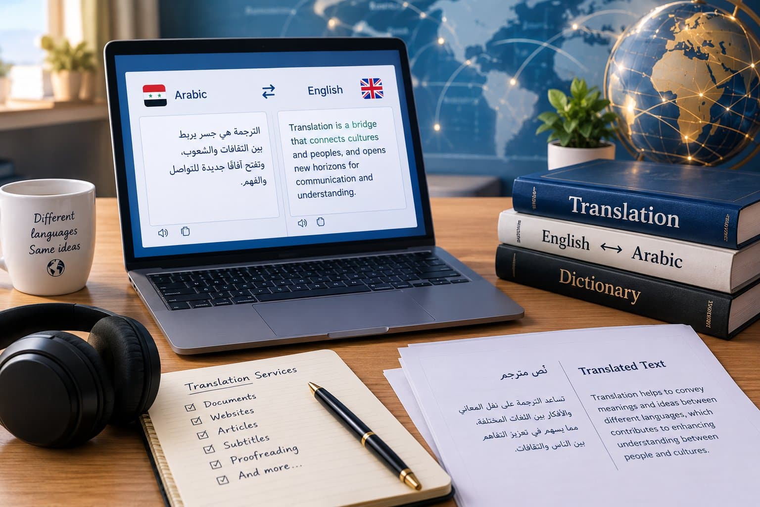 ترجمة احترافية من العربية إلى الإنجليزية وبالعكس