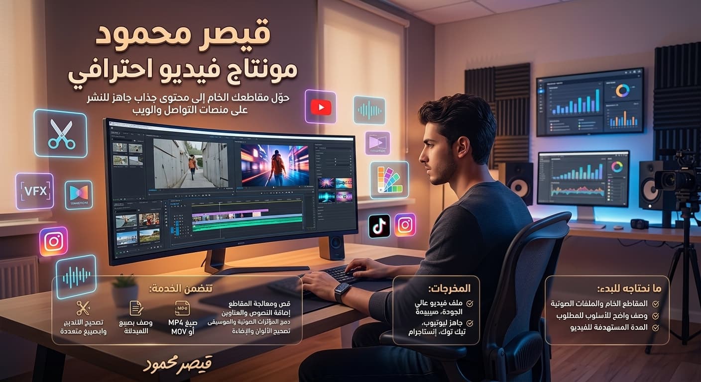 مونتاج فيديو احترافي للعلامات التجارية والمحتوى الرقمي