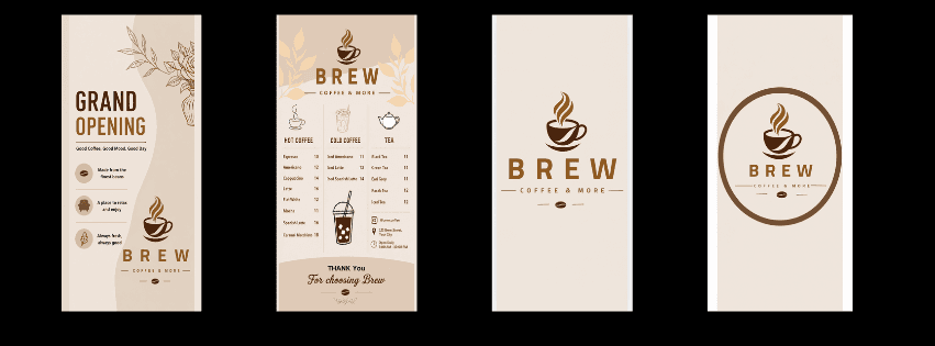 مجموعة كوفي شوب | قوالب Canva قابلة للتعديل• Coffee Shop Branding Kit | Editable Canva Templates