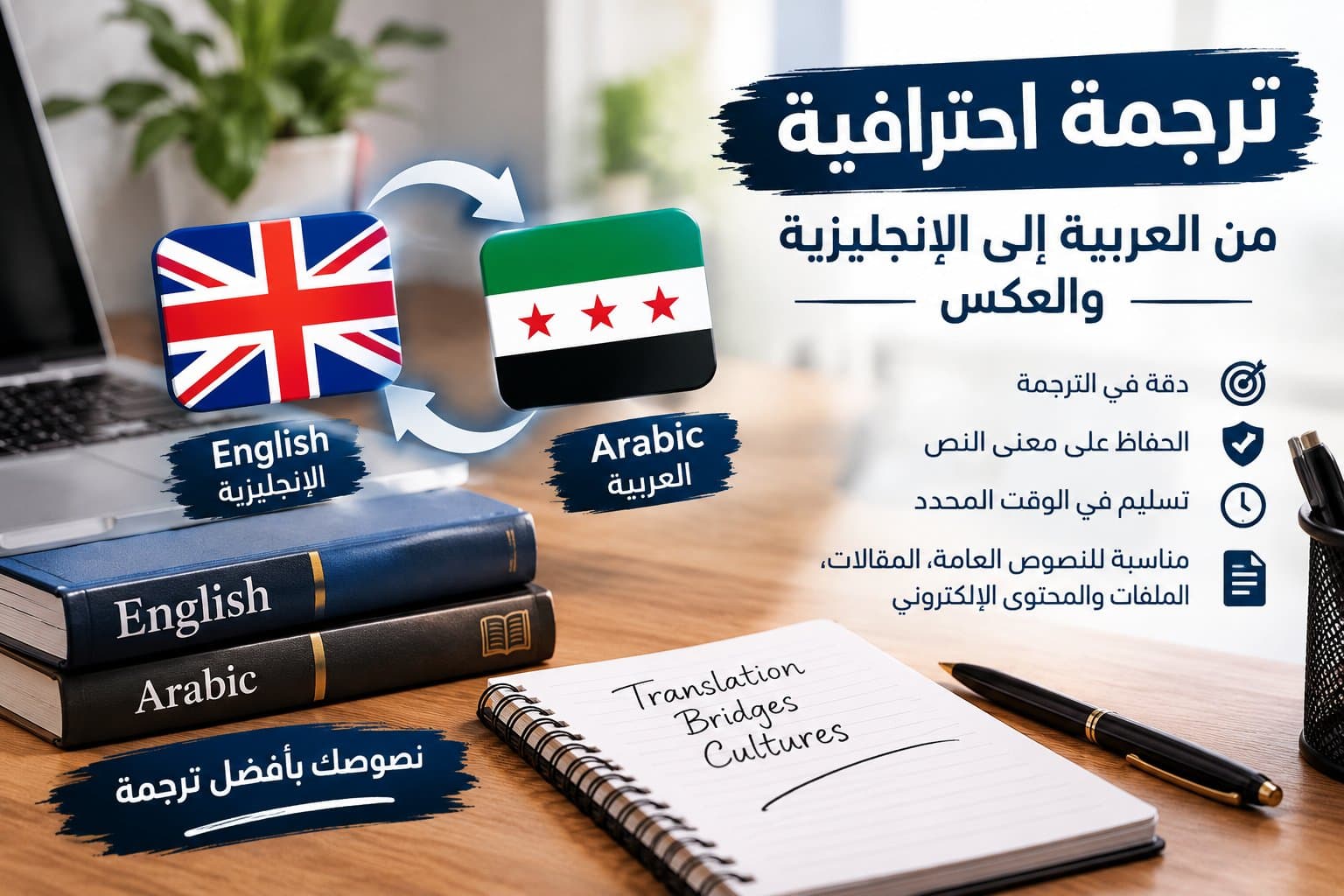 ترجمة من عربي الى انجليزي ولعكس