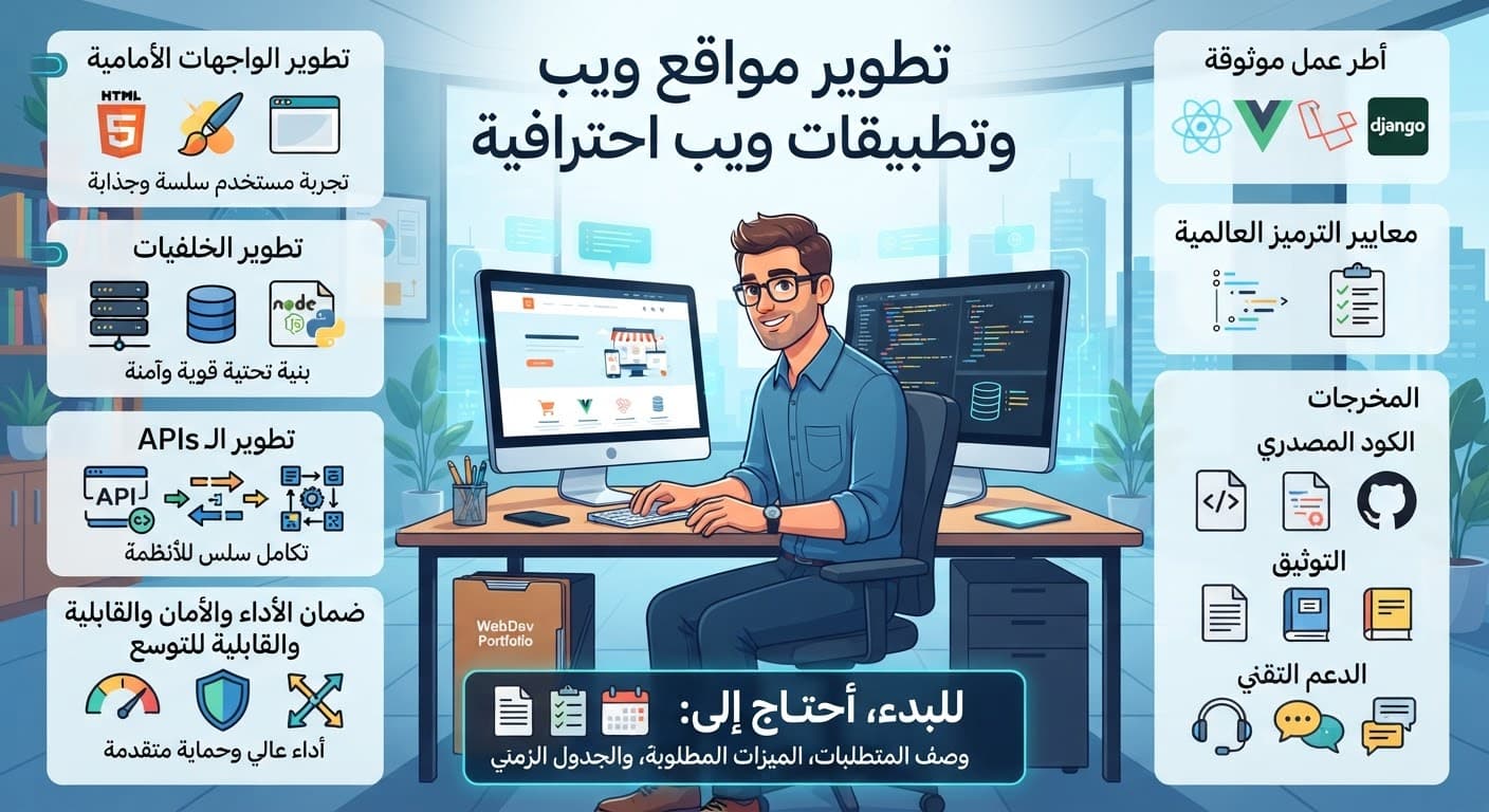 تطوير مواقع وتطبيقات ويب احترافية بـ APIs وخلفيات