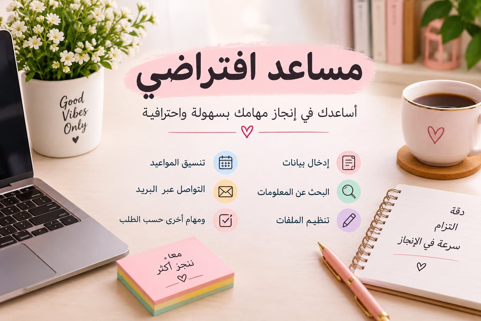 مساعد افتراضي لإنجاز المهام الإدارية والعمليات عن بُعد