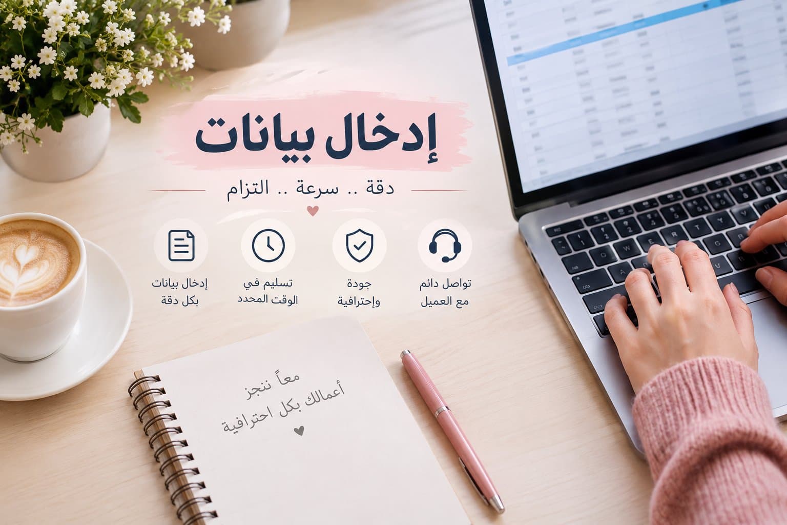 ادخال البيانات وترتبيها بدقة وسرعة