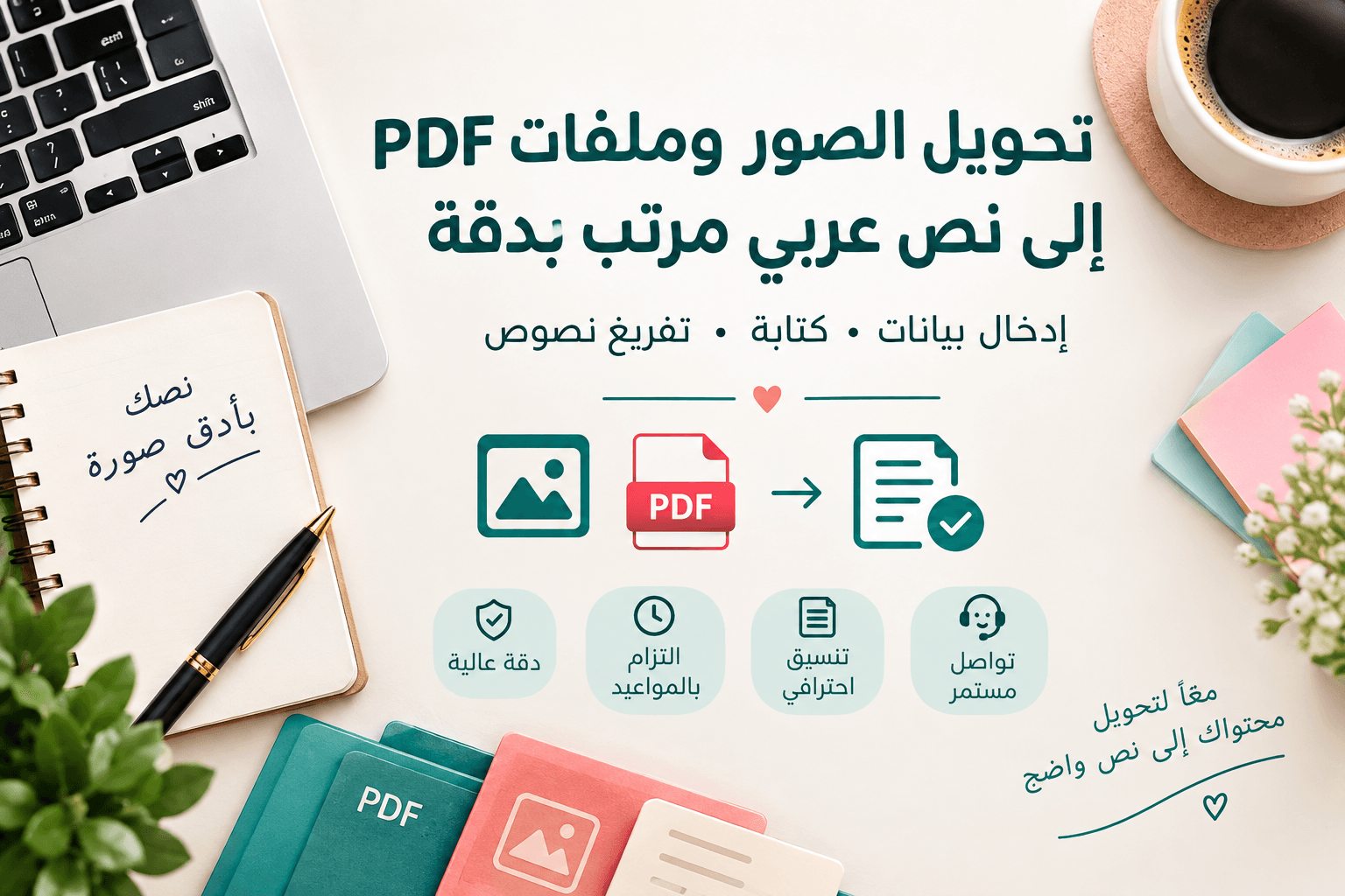 تحويل الصور وملفات PDF إلى نص عربي مرتب