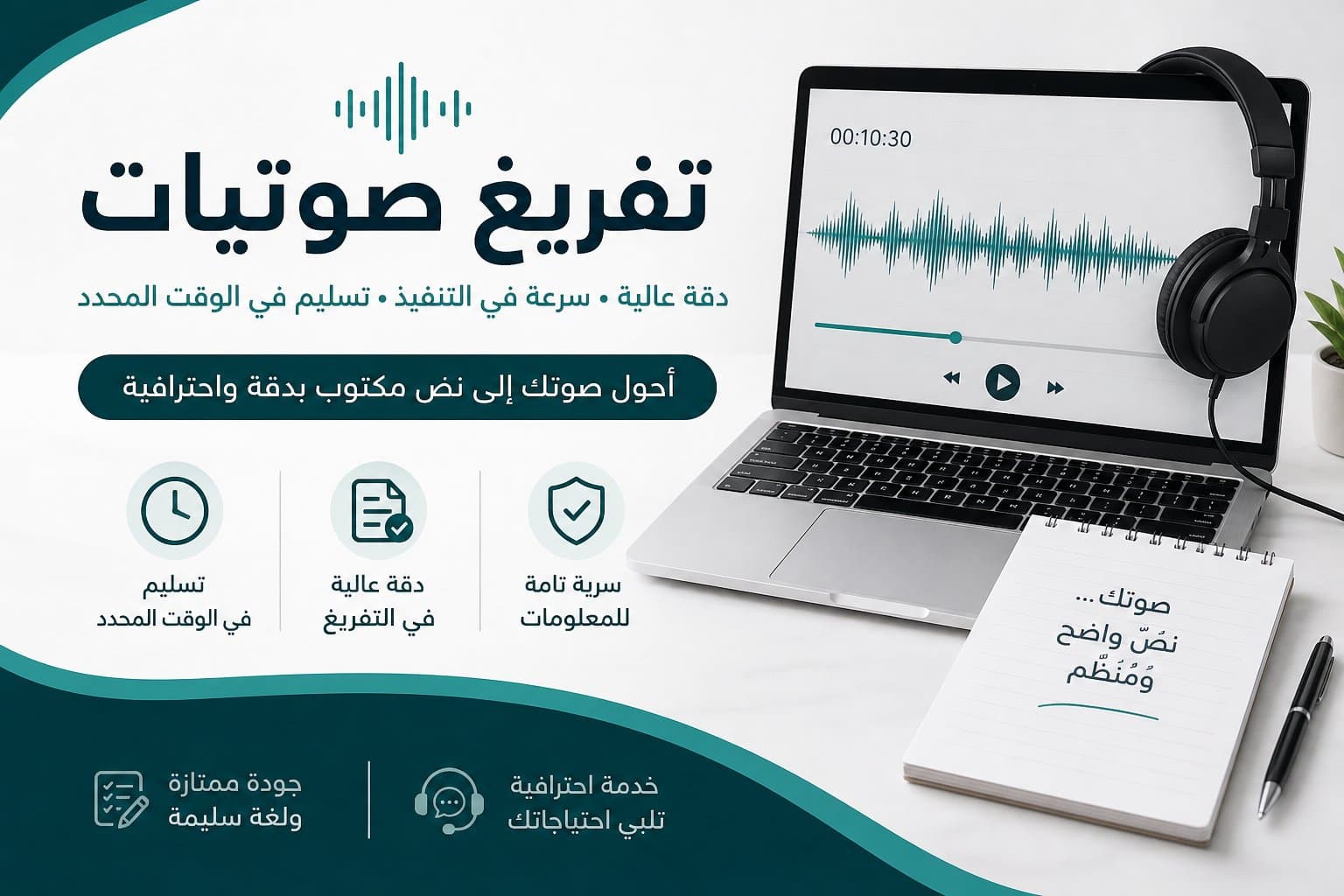 سأقوم بتفريغ الملفات الصوتية وتحويلها إلى نص مكتوب بدقة