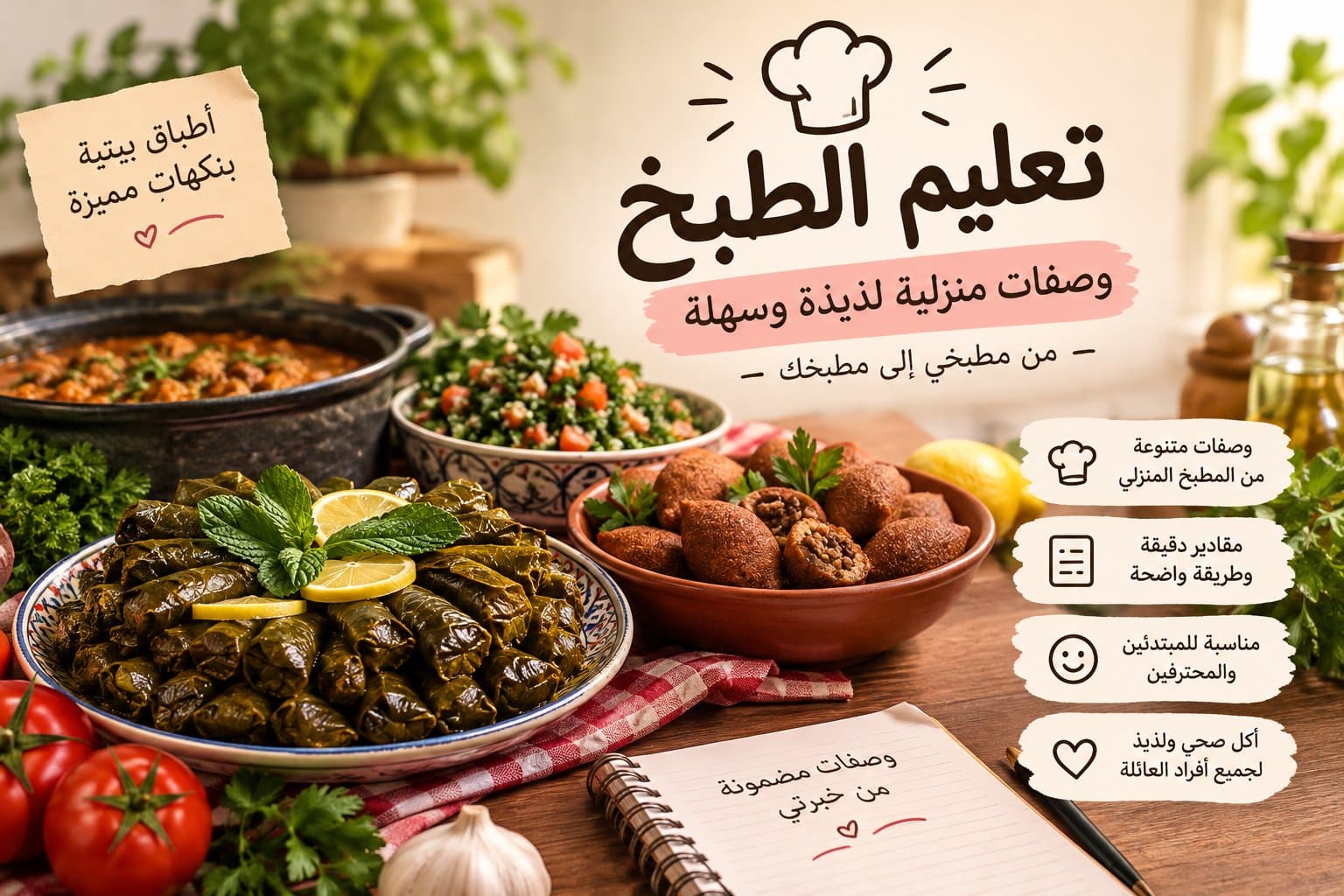 تعليم الطبخ المنزلي وتقديم وصفات شهية بخطوات سهلة