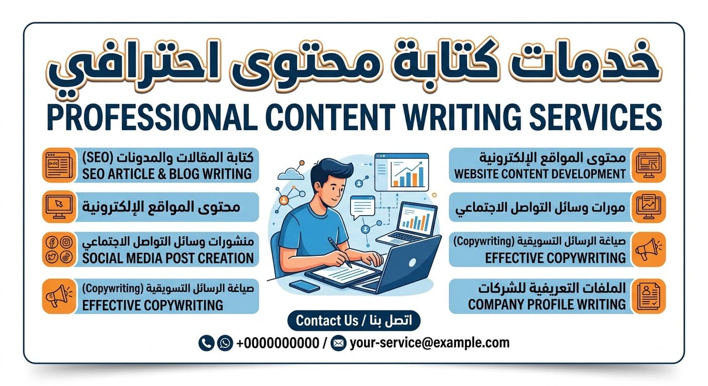 كتابة محتوى احترافي للمنشورات والإعلانات على مواقع التواصل