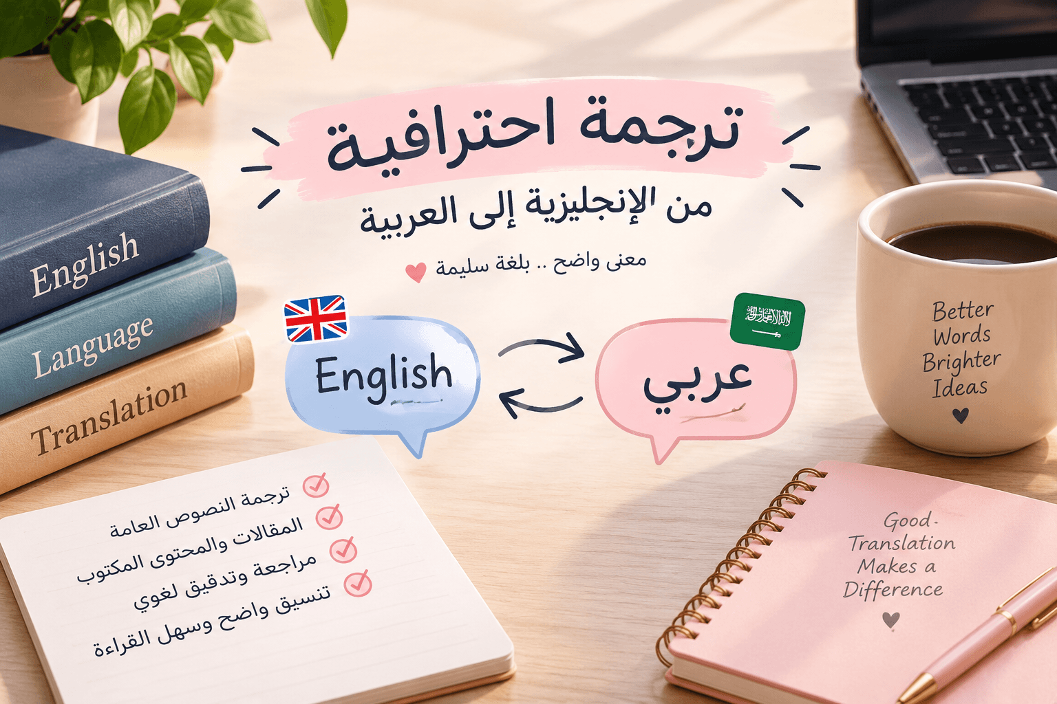 ترجمة النصوص من اللغة الانجليزية الى اللغة العربية بدقة و وضوح خلال 2أيام