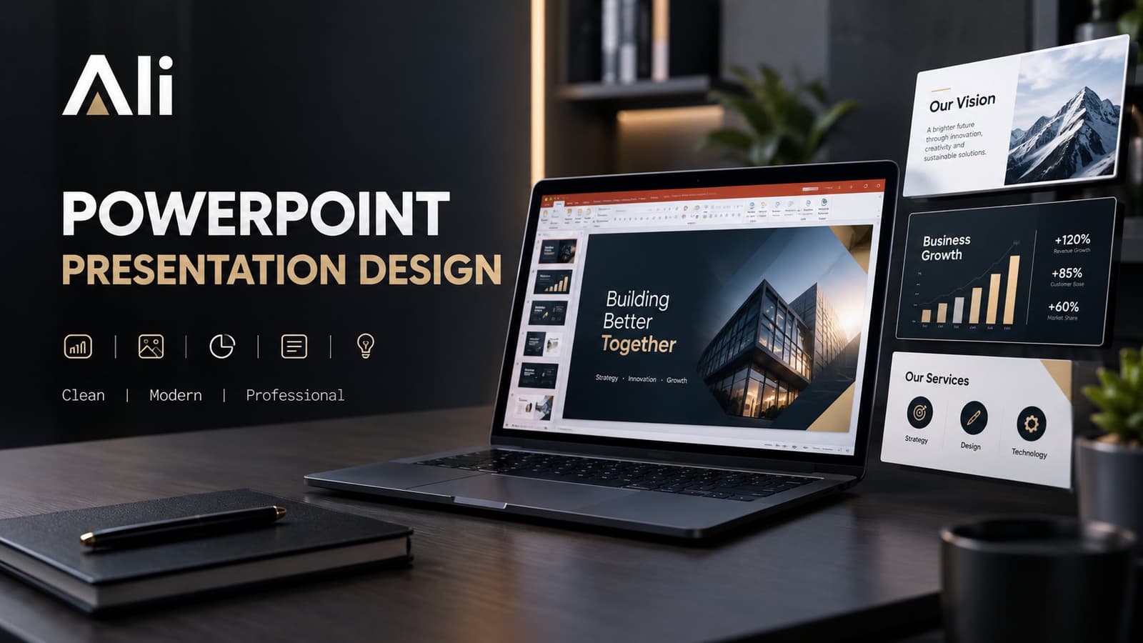 سأصمم لك عرض PowerPoint احترافي وجذاب لعملك أو مشروعك