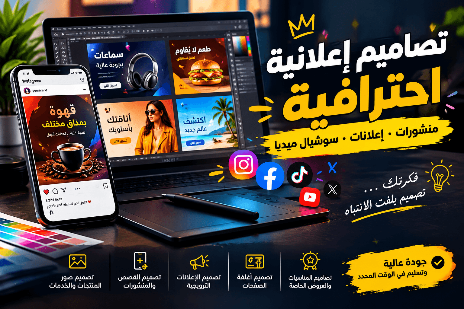 تصميم شعار احترافي ومميز يعكس هوية مشروعك