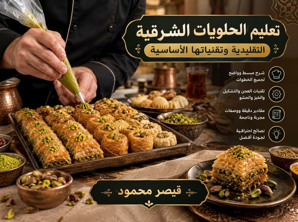 تعليم الحلويات الشرقية التقليدية وتقنياتها الأساسية
