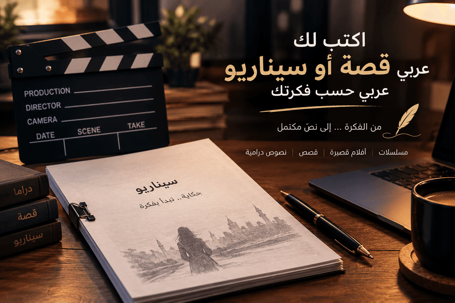 اكتب لك قصة أو سيناريو عربي حسب فكرتك