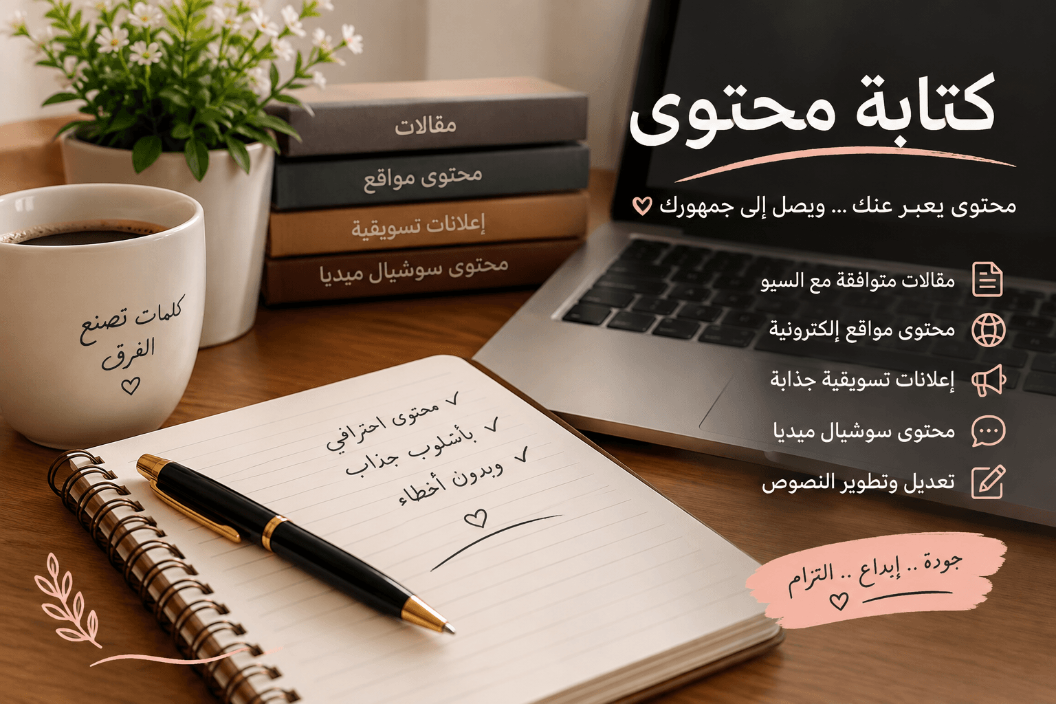 كتابة محتوى عربي احترافي وجذاب