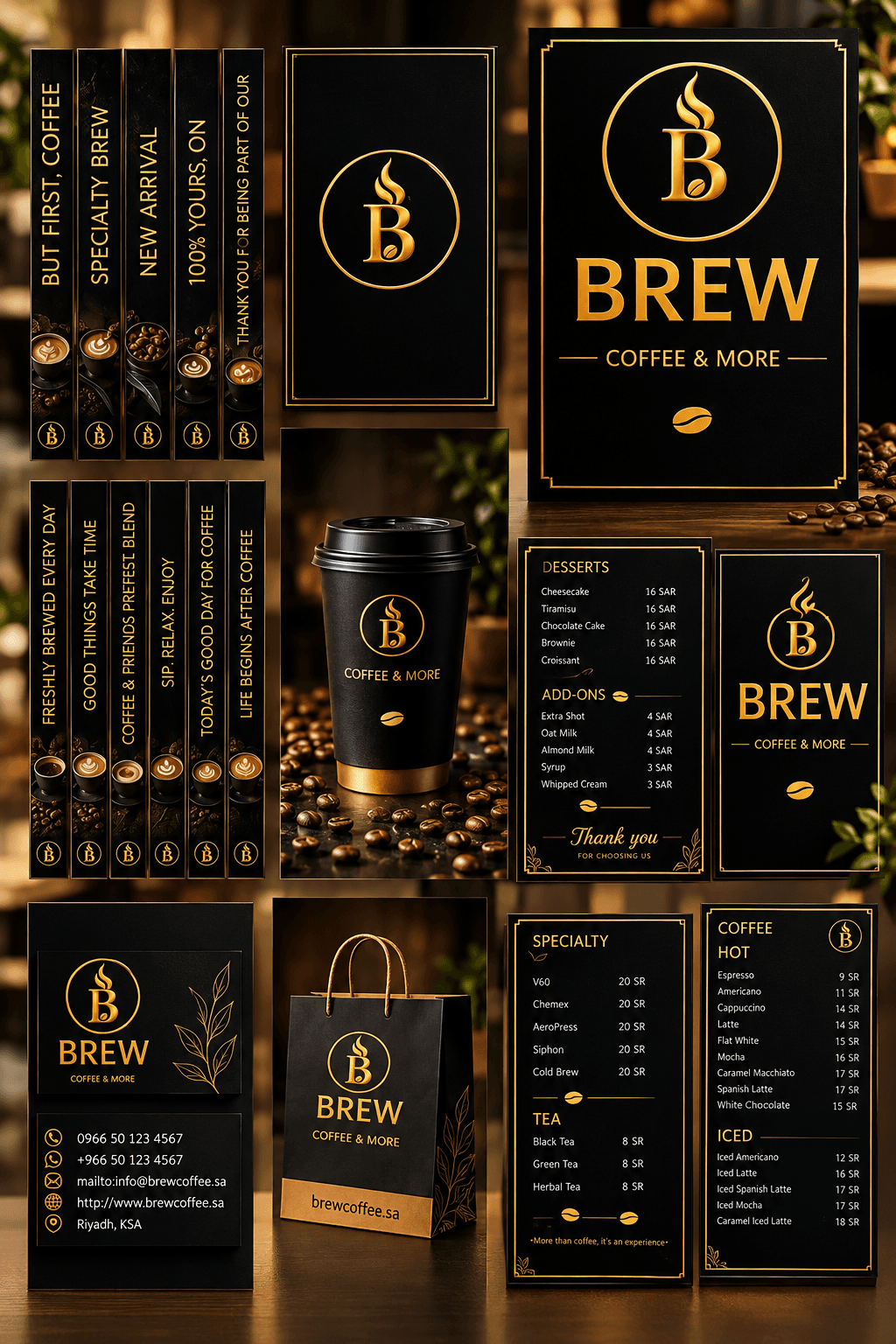"احصل على حزمة كافيه متكاملة | Get a Complete Cafe Template Bundle