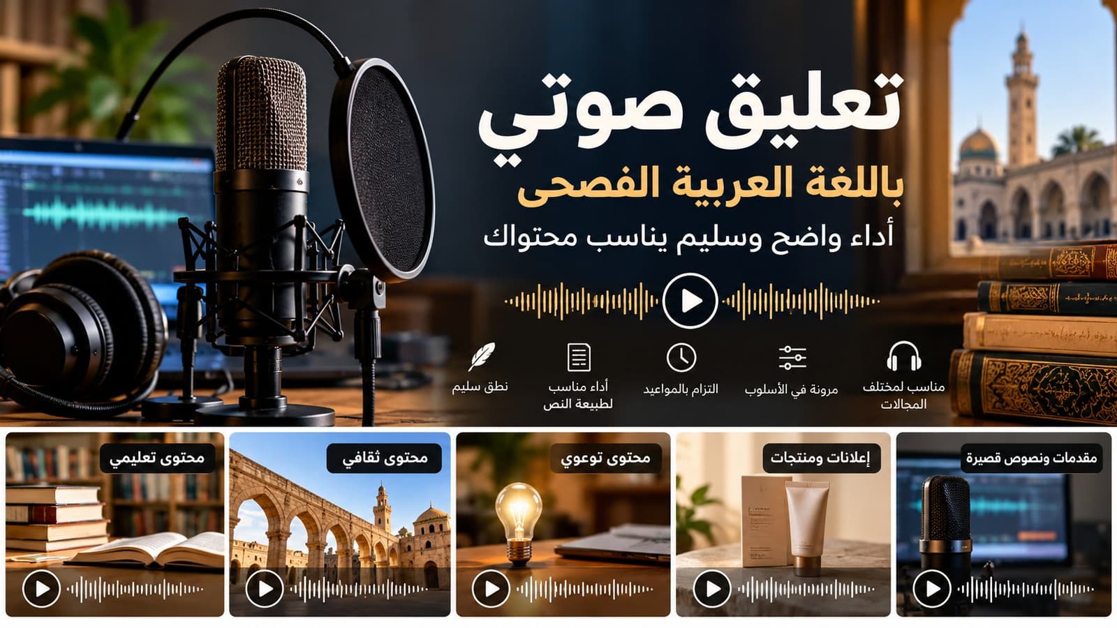أقدّم لك تعليقًا صوتيًا باللغة العربية الفصحى يناسب محتواك وفكرتك
