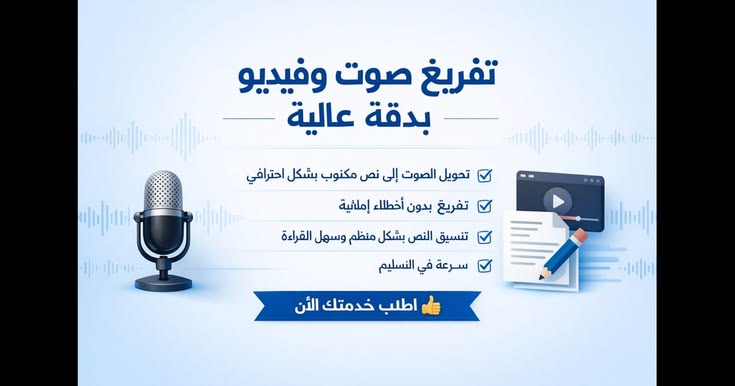 سأفرغ التسجيلات الصوتية العربية إلى نص مكتوب