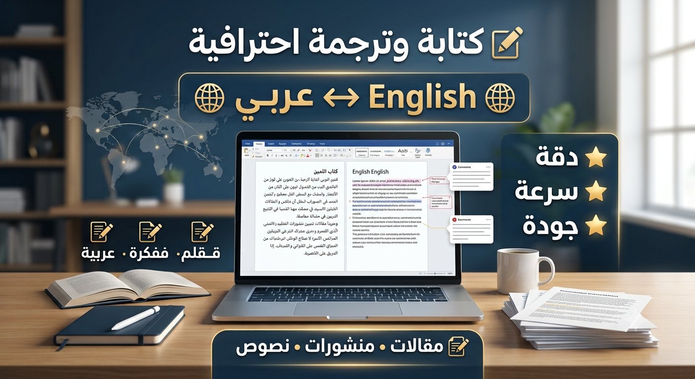 كتابة وترجمة من العربية إلى الإنجليزية والعكس