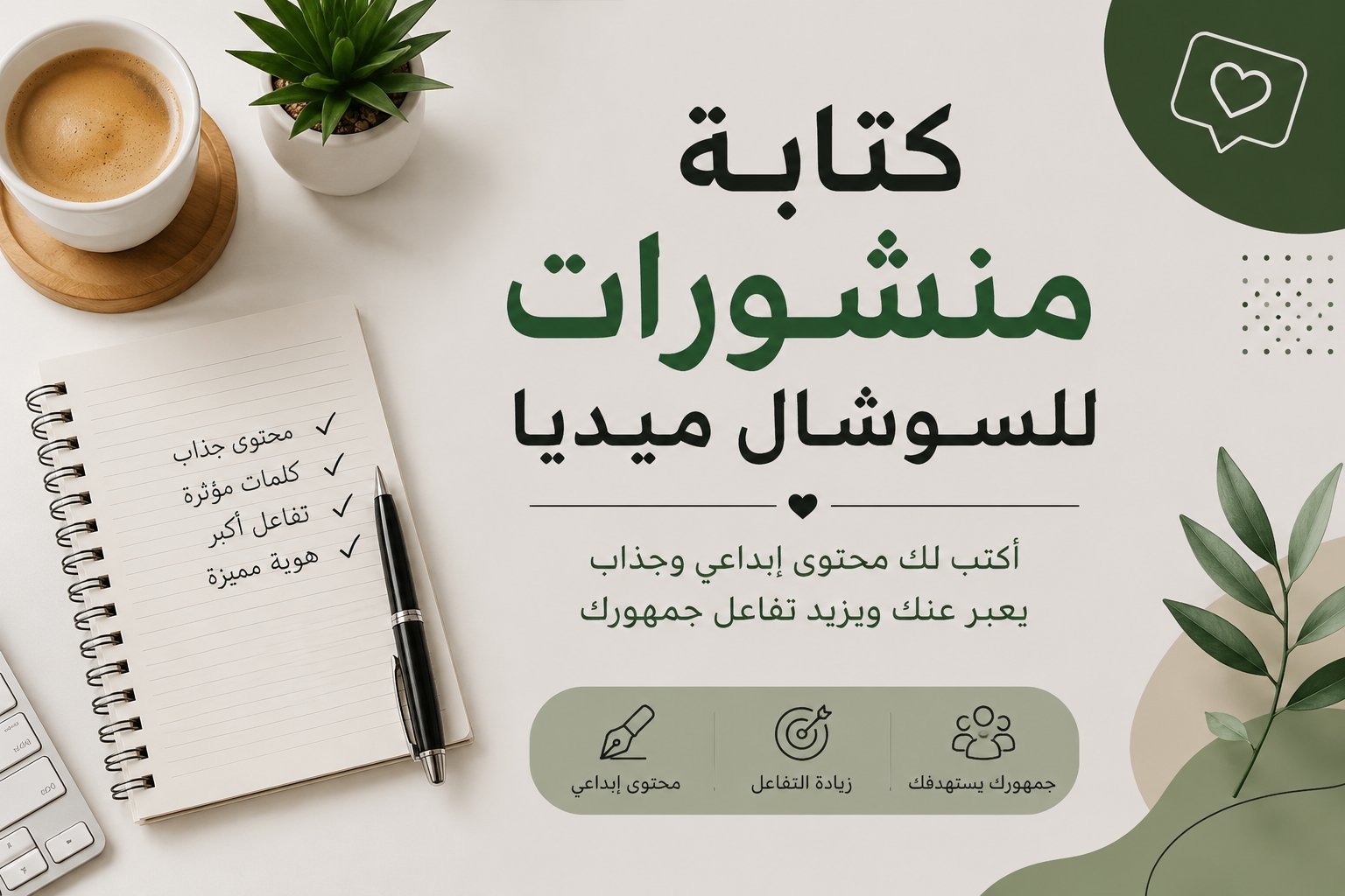 : سأكتب لك منشورات إبداعية وجذابة للسوشال ميديا