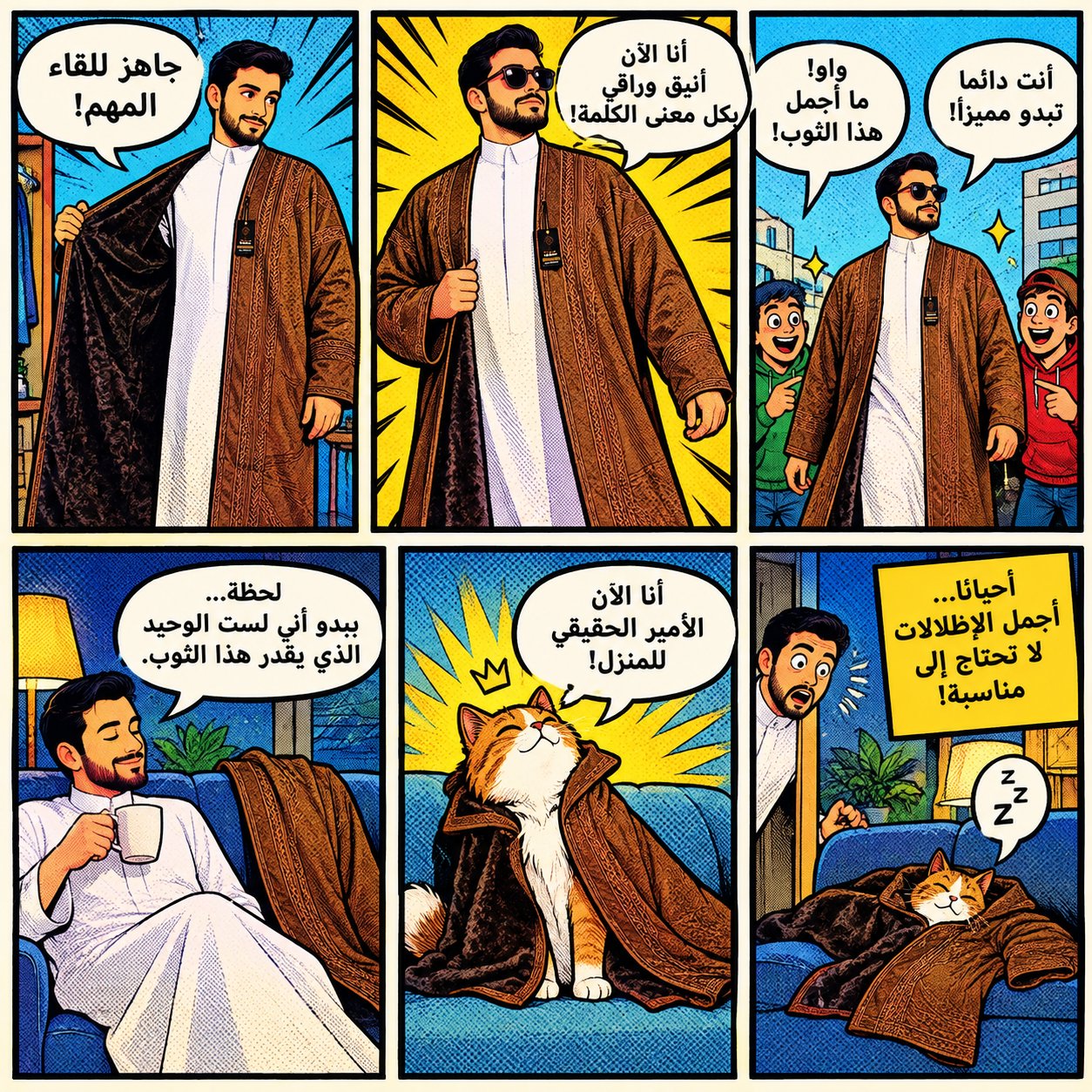 سأحوّل صورتك إلى قصة كوميكس مميزة من 6 مربعات