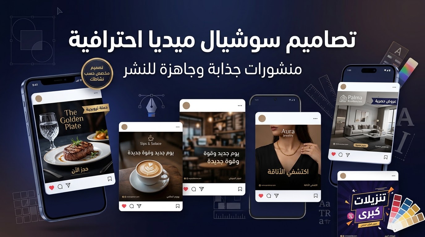 سأصمم لك منشورات سوشيال ميديا احترافية وجذابة