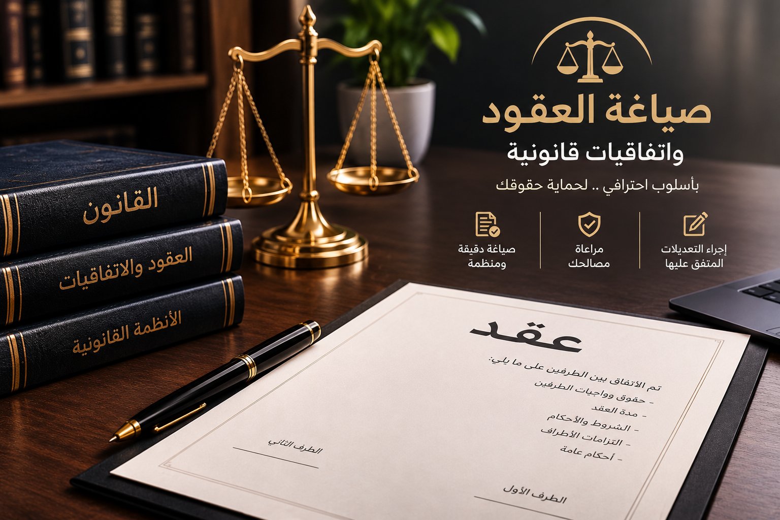 صياغة عقود واتفاقيات بشكل واضح ومنظم