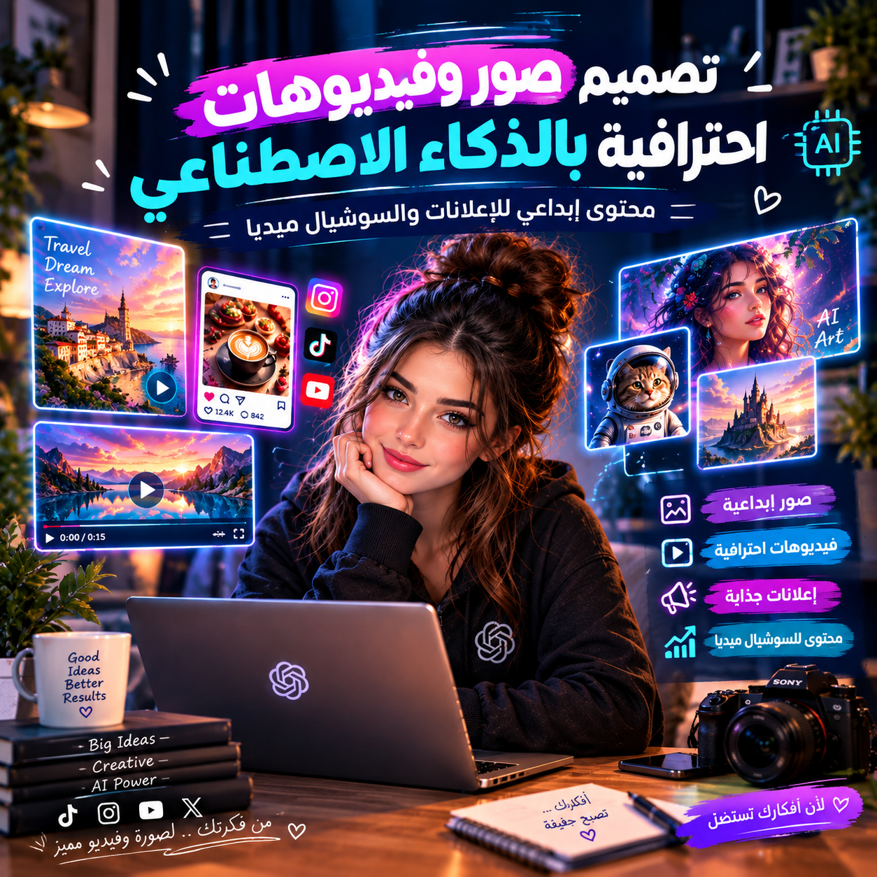سأصمم لك صور وفيديوهات احترافية بالذكاء الاصطناعي