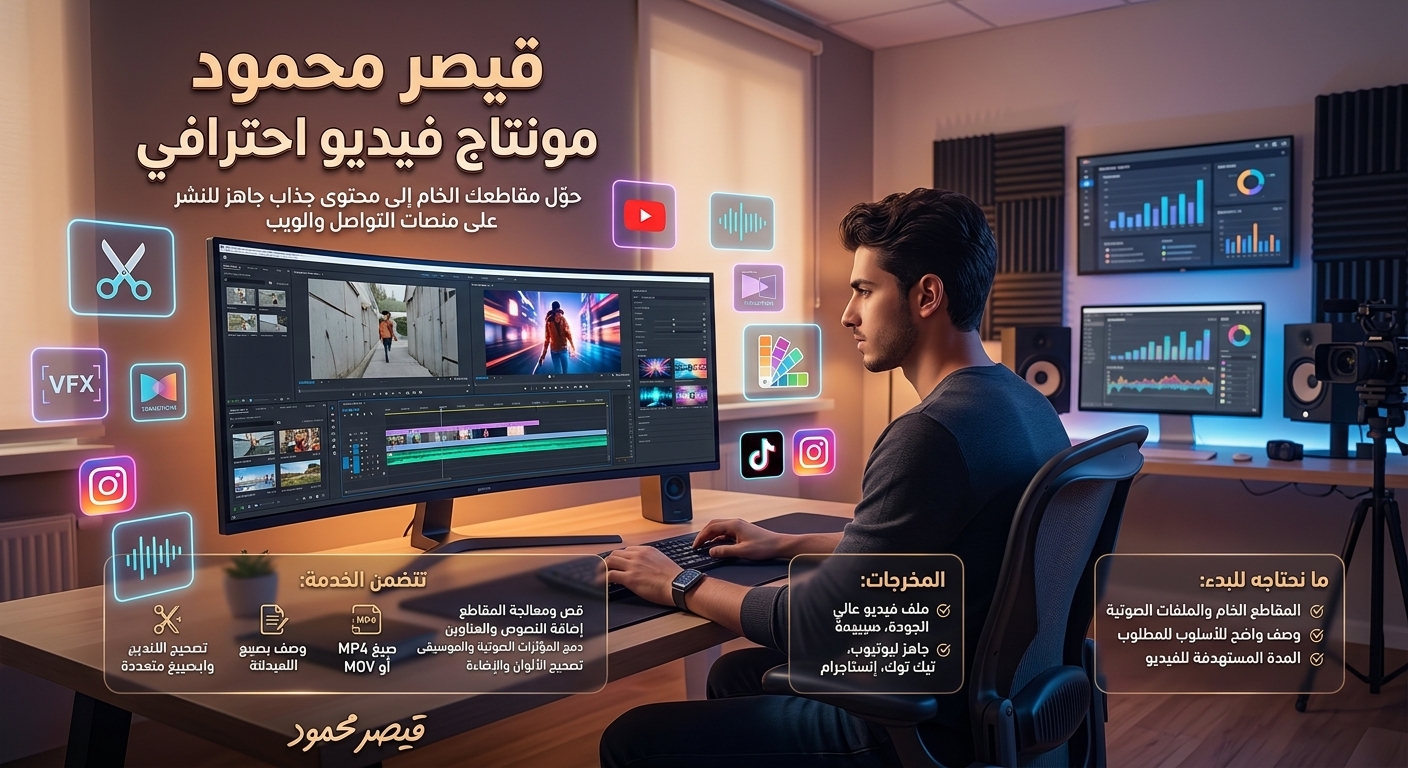 مونتاج فيديو احترافي للعلامات التجارية والمحتوى الرقمي