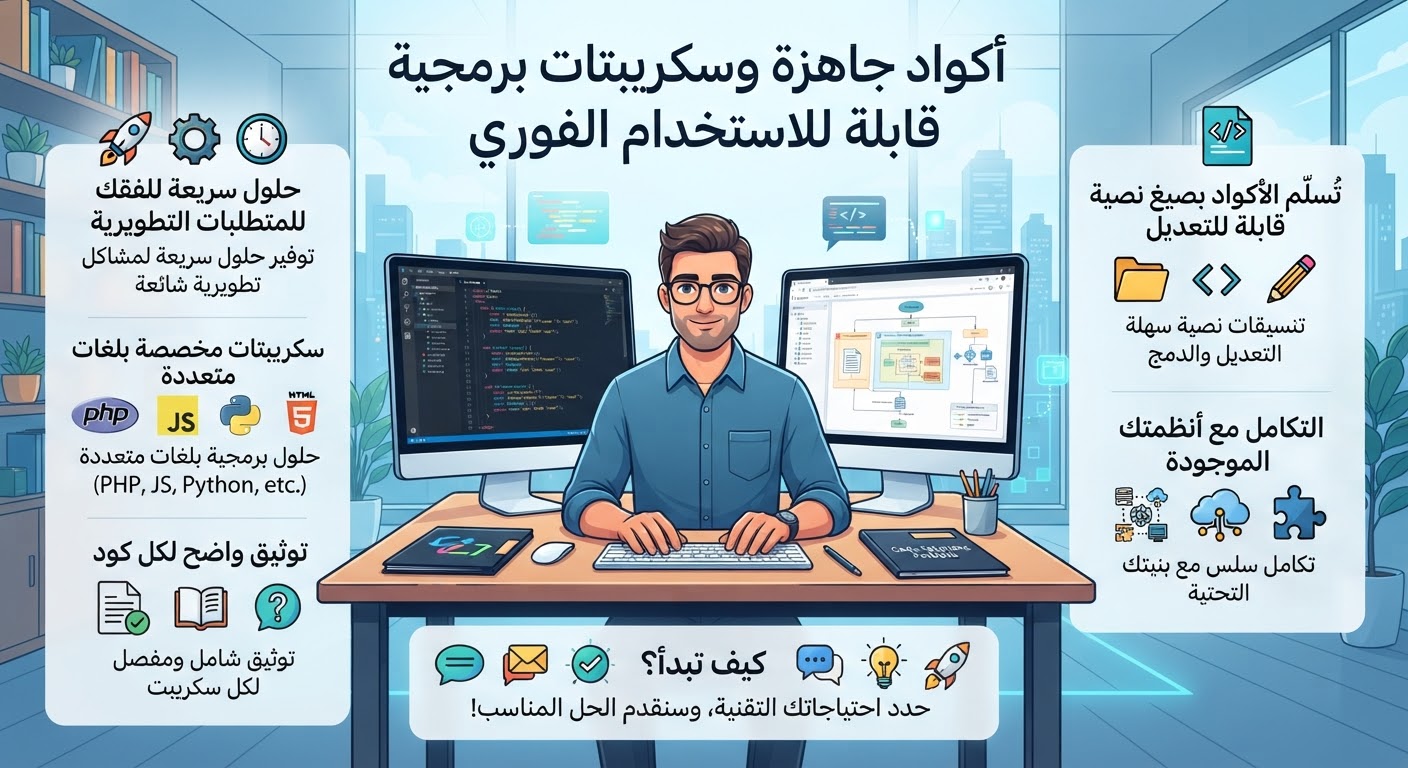 أكواد جاهزة وسكريبتات برمجية للويب والتطبيقات