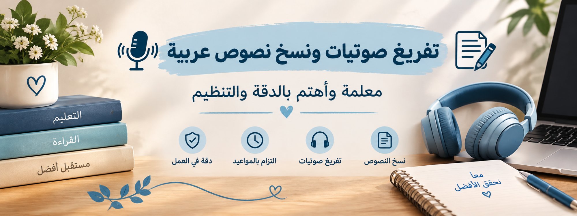 تفريغ الصوتيات ونسخ النصوص العربية بدقة