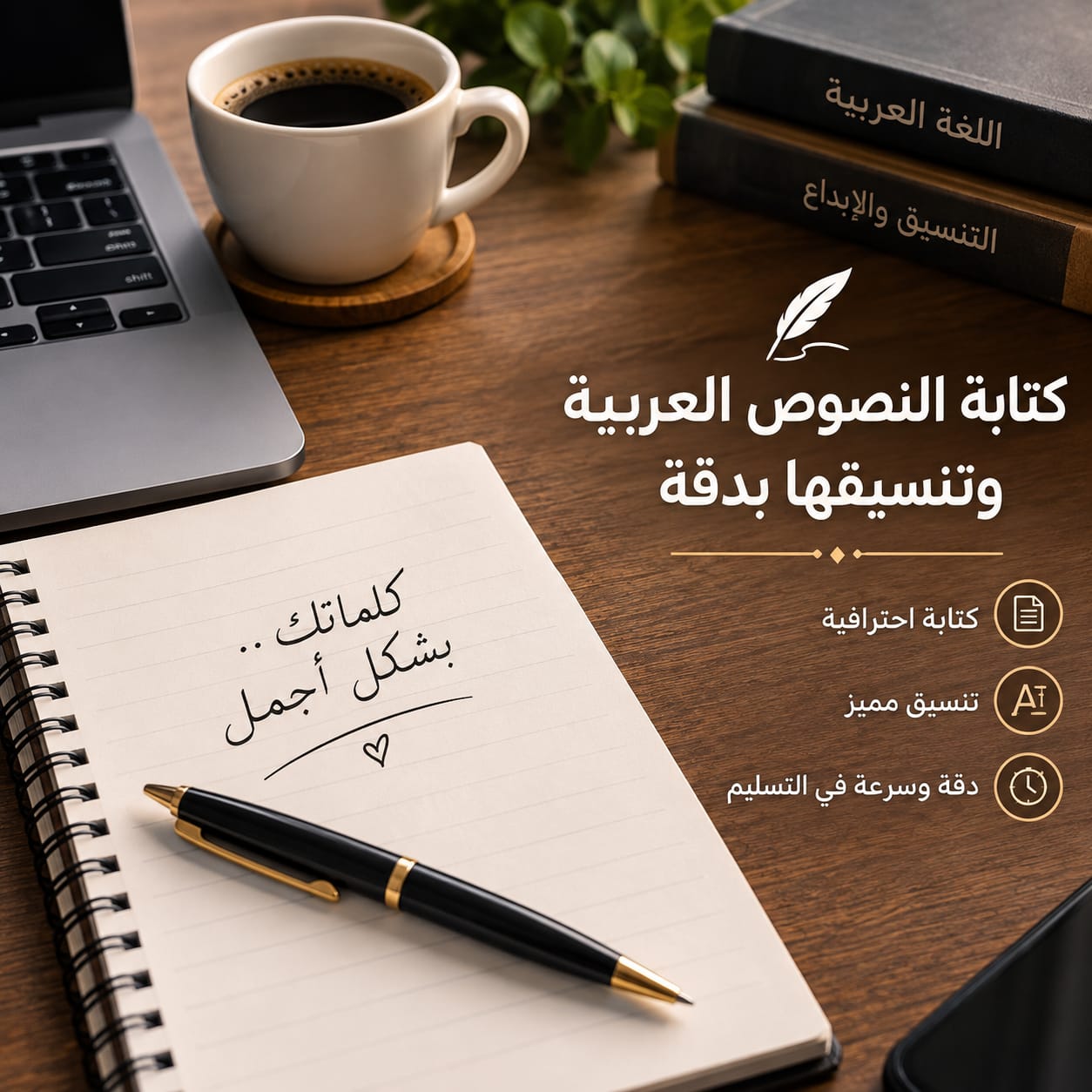كتابة النصوص العربية وتنسيقها بدقة
