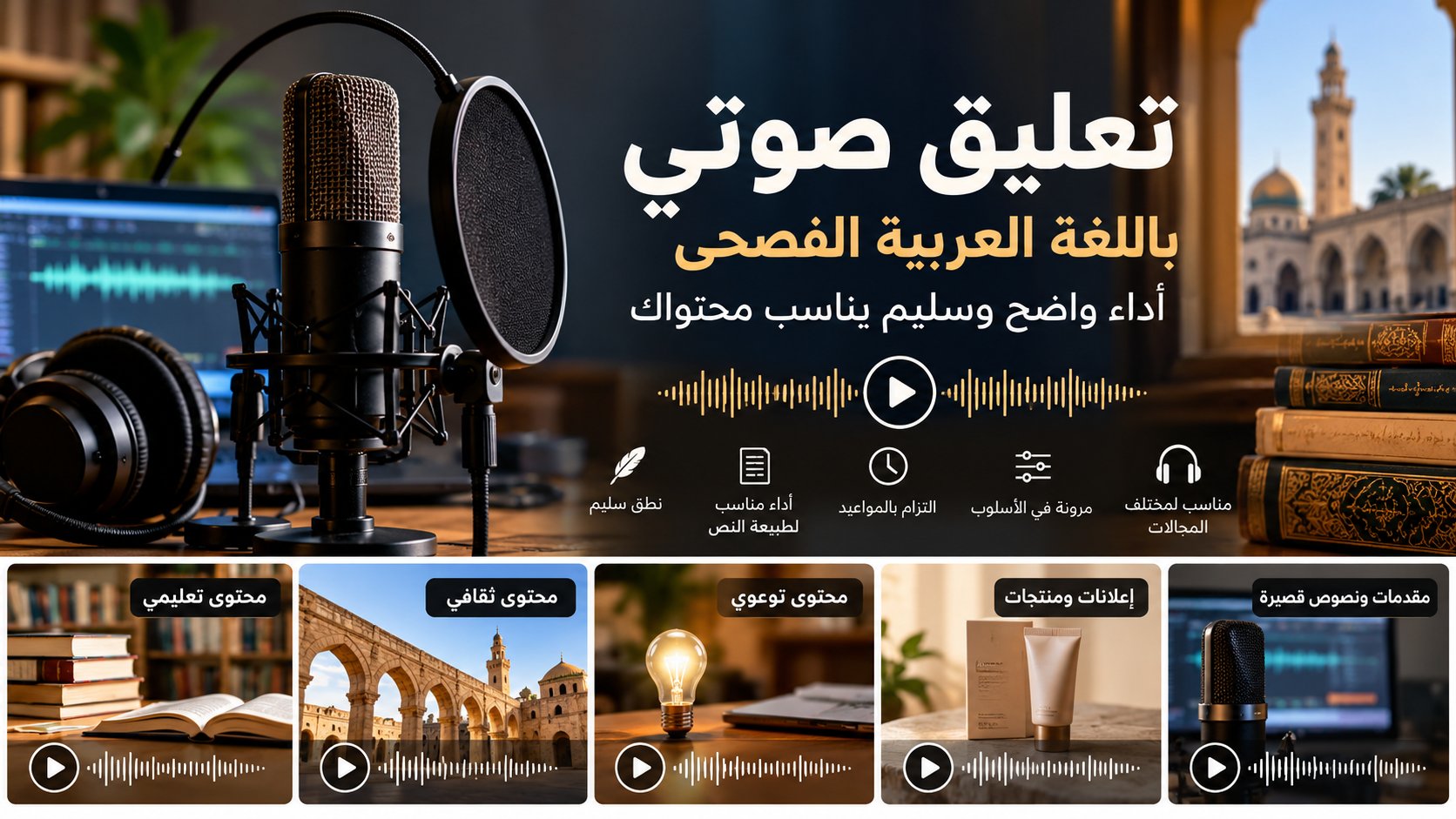 أقدّم لك تعليقًا صوتيًا باللغة العربية الفصحى يناسب محتواك وفكرتك