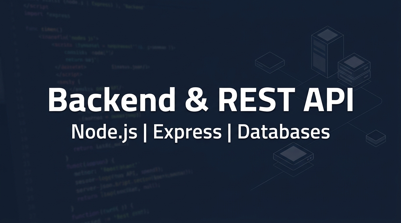 أبني لك Backend وREST API احترافي بـ Node.js مع توثيق وتسليم جاهز
