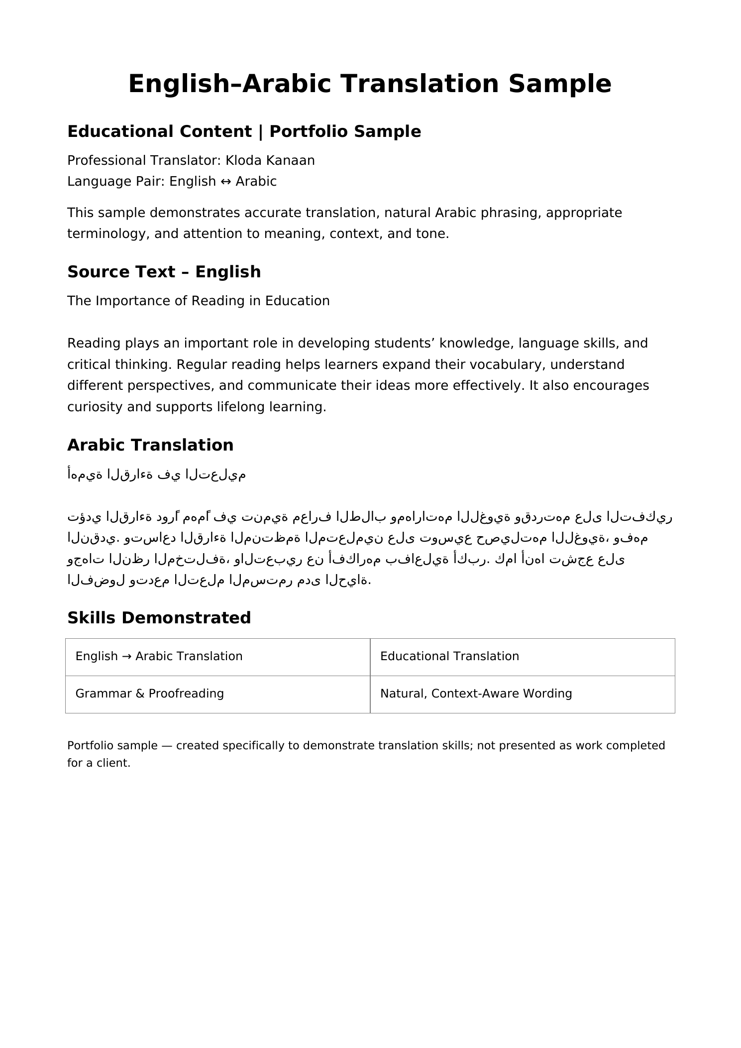 نموذج عمل لـ Tr.Klodakanaan