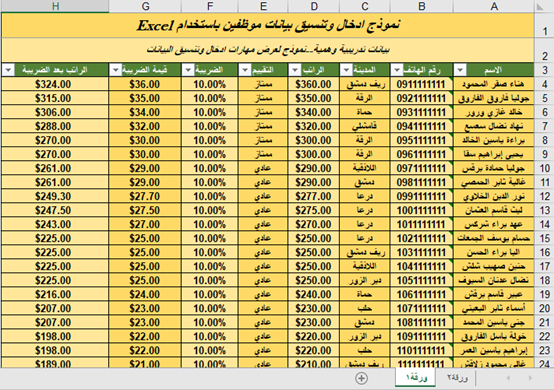 نموذج عمل لـ يوسف بكري الجمعات