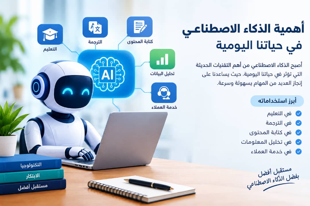 عنوان المقال: أهمية الذكاء الاصطناعي في حياتنا اليومية المقال: أصبح الذكاء الاصط