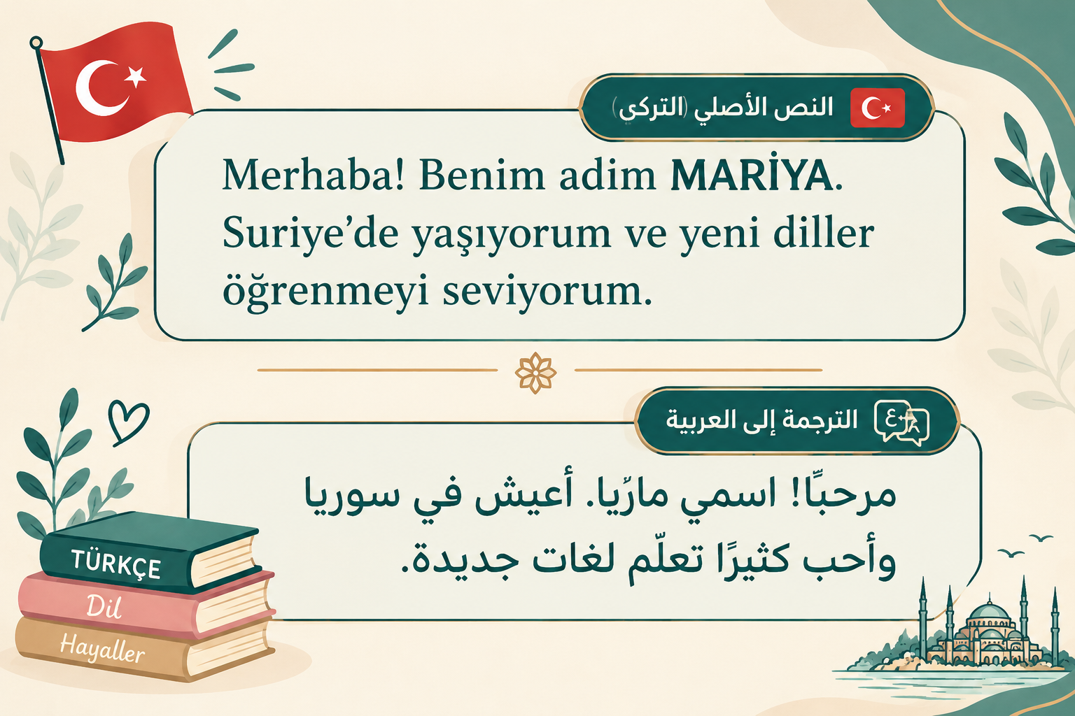 ترجمة نص من اللغة التركية الى اللغه العربية